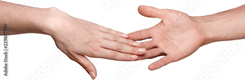 Hands reaching out and touching each other