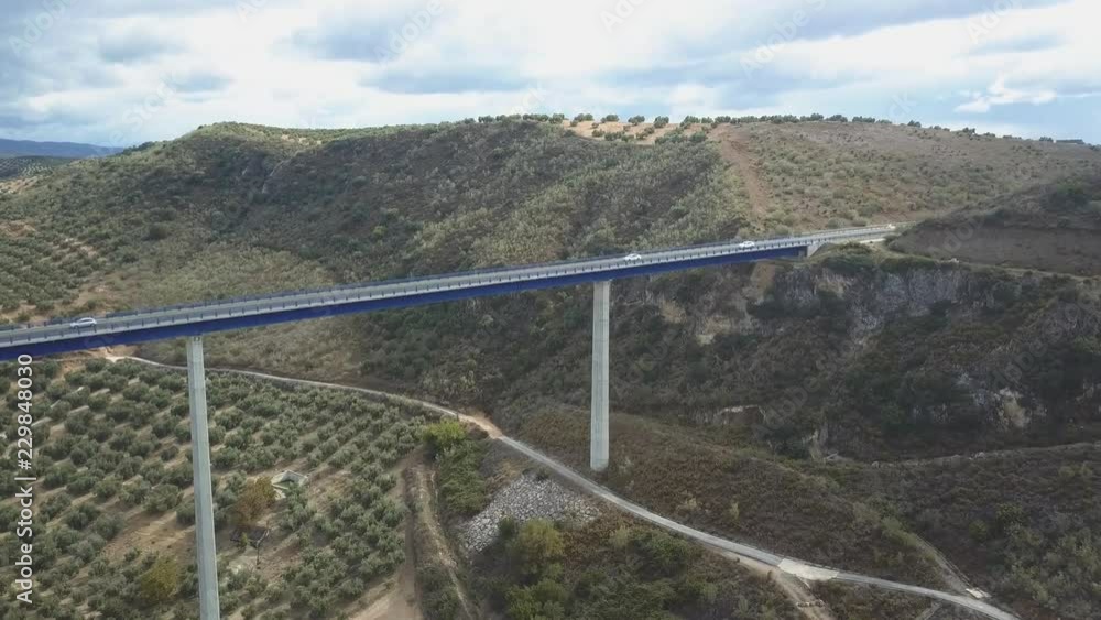 Aerial view of a highway over a viaduct Aerial view of a highway over a viaduct