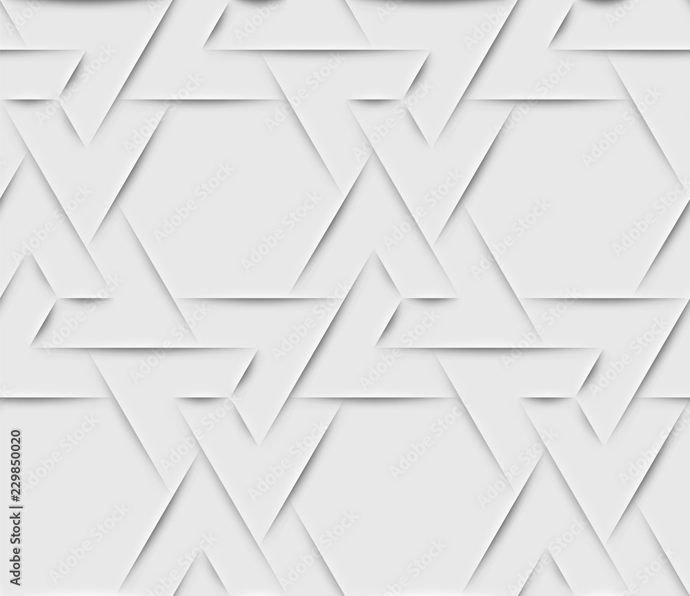 Seamless islam pattern with triangular and hexagonal cells made from shadows and lights in origami style Seamless islam pattern with triangular and hexagonal cells made from shadows and lights in origami style