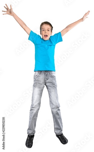Young Kid Jumping for Joy