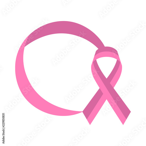 Pink ribbon. Breast cancer awareness symbol. Vector illustration design