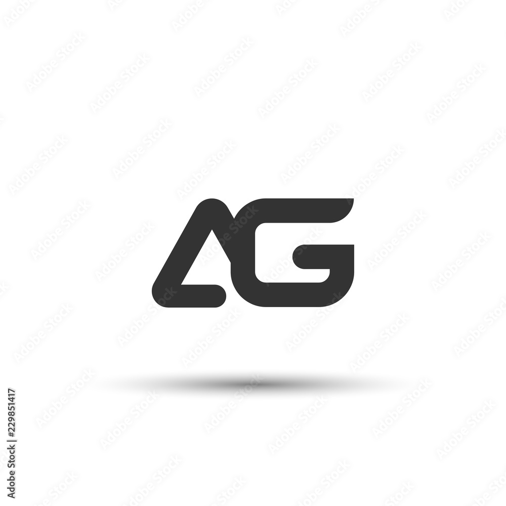 Initial AG Letter Logo Design - obrazy, fototapety, plakaty 