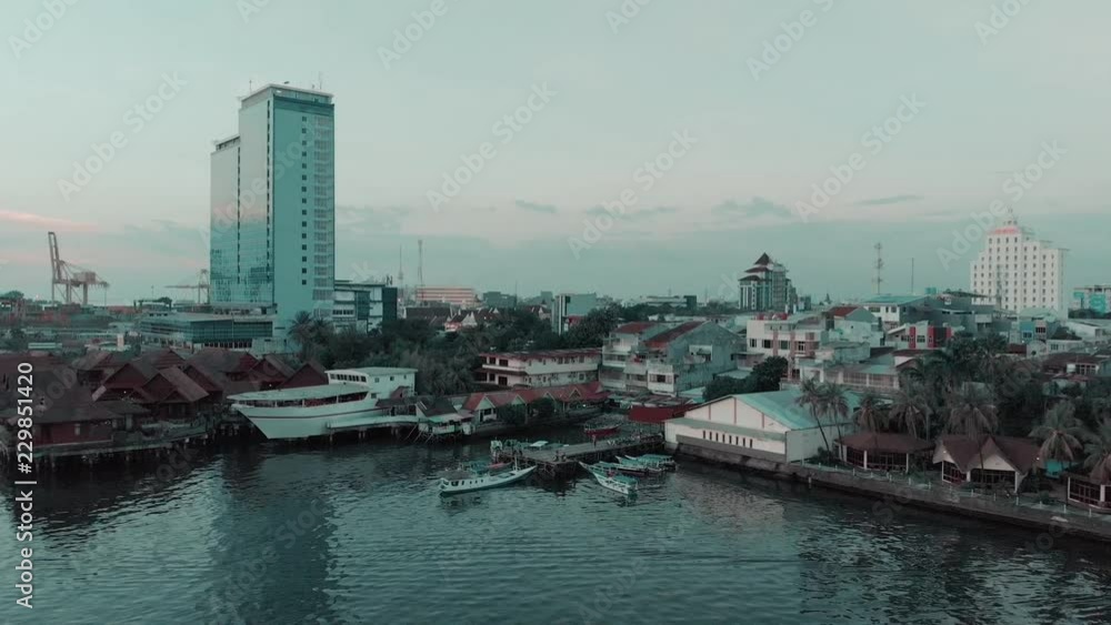 Aerial Video of several Traditional Wooden Boats on Indonesian Traditional Port Aerial Video of several Traditional Wooden Boats on Indonesian Traditional Port