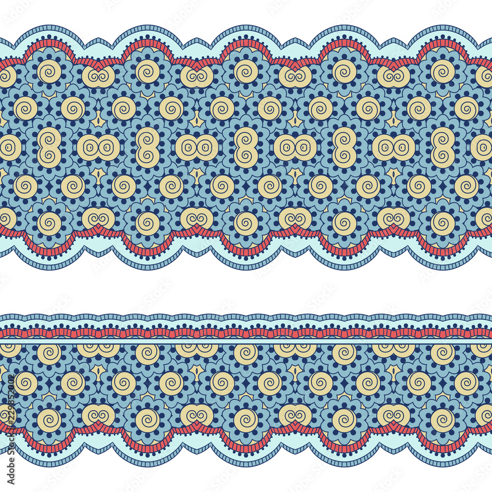 Ethnic seamless border. Hand drawn illustration Ethnic seamless border. Hand drawn illustration