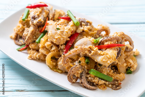 Stir-Fried Squid or Octopus with Salted Eggs