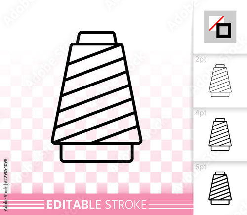 Sewing Thread simple black line vector icon