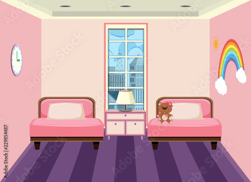 interior of a childs bedroom