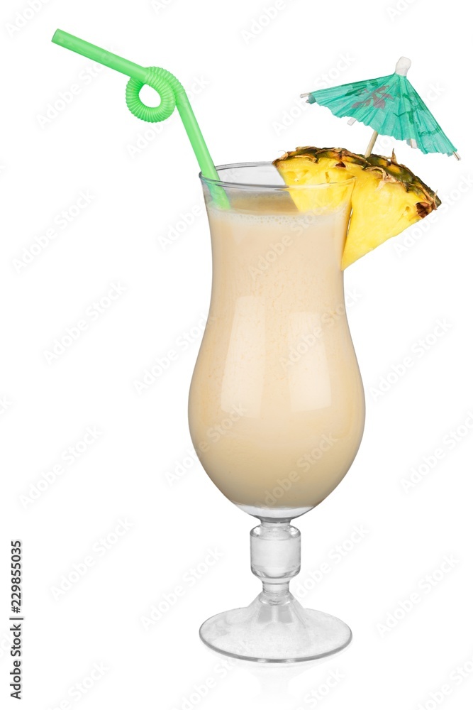 Pina Colada with Fruit Garnish Pina Colada with Fruit Garnish
