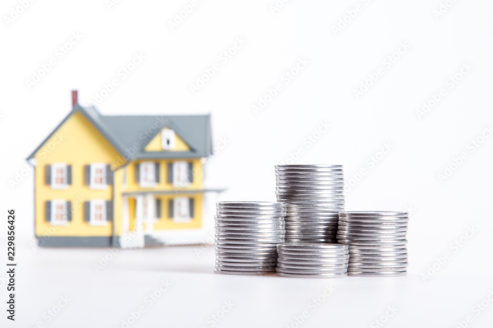Model of a House with Stacks of a Coins Model of a House with Stacks of a Coins