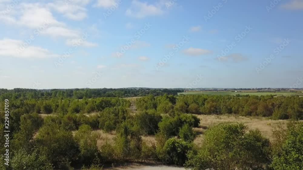Drone rising up in a recreational park in Kent, England SLOMO Drone rising up in a recreational park in Kent, England SLOMO