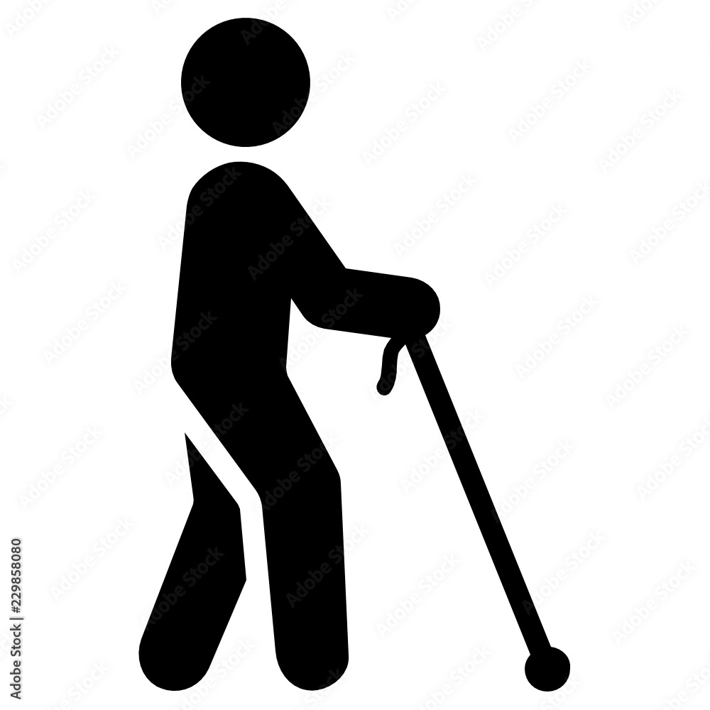 Blind Man Vector Icon Blind Man Vector Icon