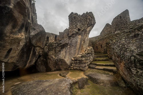 Landscape of Machu Picchu inca ruins, one of the modern seven wonders of the world. Perù