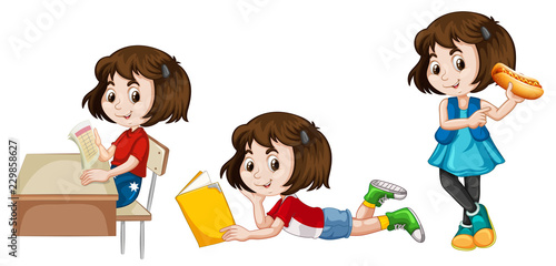 Set of girl activity