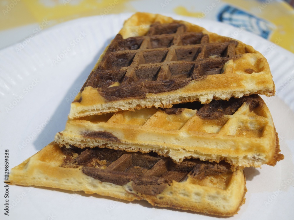 Belgian waffles on a plate Belgian waffles on a plate
