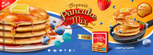 Fluffy pancake banner ads photo