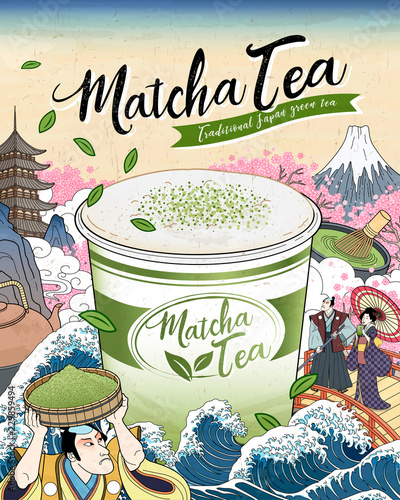 Ukiyo-e Matcha tea ads