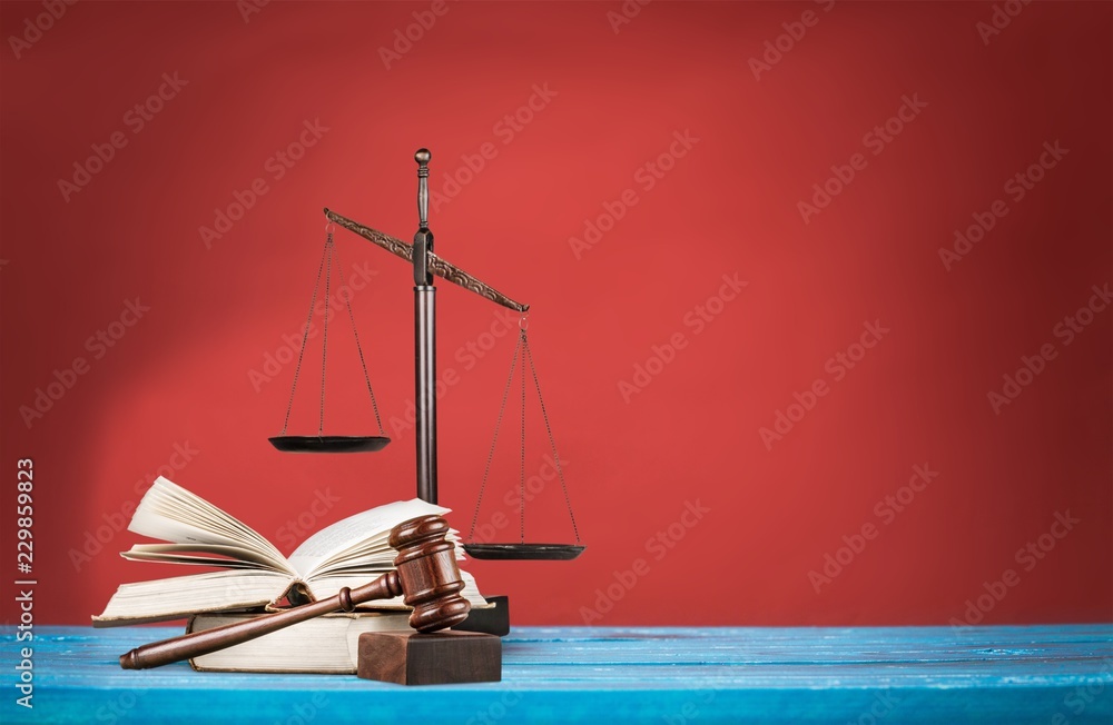 Justice Scales and books and wooden gavel Justice Scales and books and wooden gavel