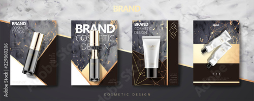 Cosmetic product set brochure photo