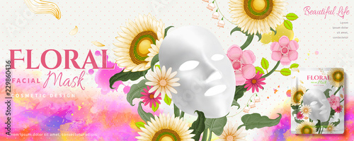 Floral facial mask