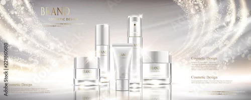 Obraz Shiny pearl white cosmetic set