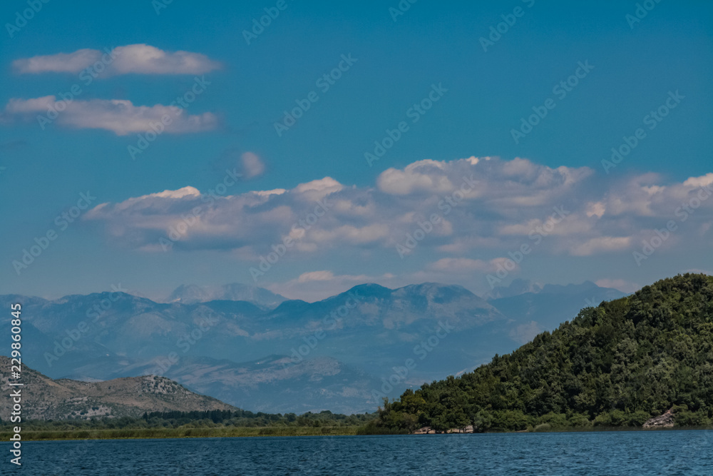 landscape with mountains on the skadar lake in montenegro landscape with mountains on the skadar lake in montenegro