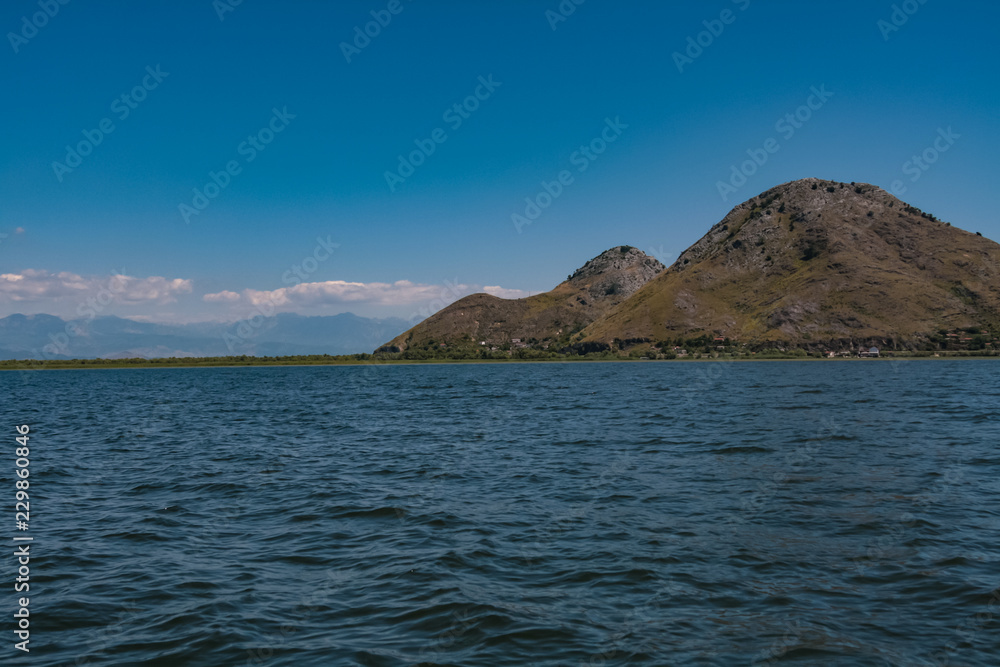landscape with mountains on the skadar lake in montenegro