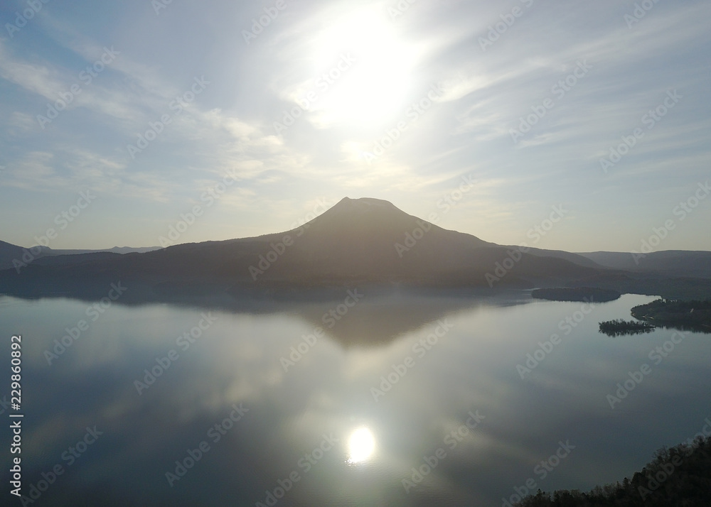 阿寒湖空撮