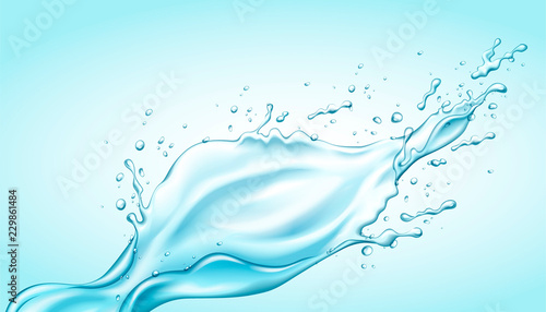 Splashing clear water