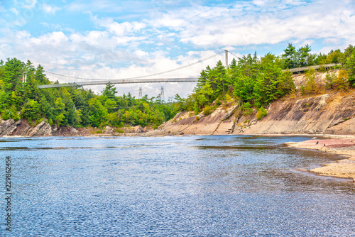 Footbridge at Chutes de la Chaudiere in Levis, Quebec, Canada photo