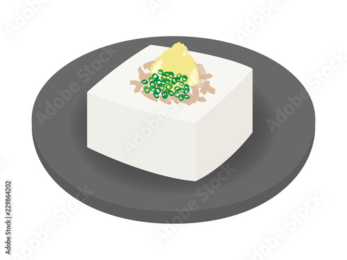 豆腐の冷奴のイラスト