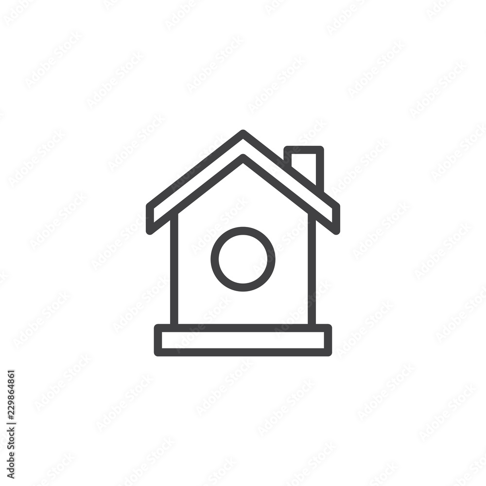 Bird house outline icon. linear style sign for mobile concept and web design. Nesting box simple line vector icon. Symbol, logo illustration. Pixel perfect vector graphics Bird house outline icon. linear style sign for mobile concept and web design. Nesting box simple line vector icon. Symbol, logo illustration. Pixel perfect vector graphics