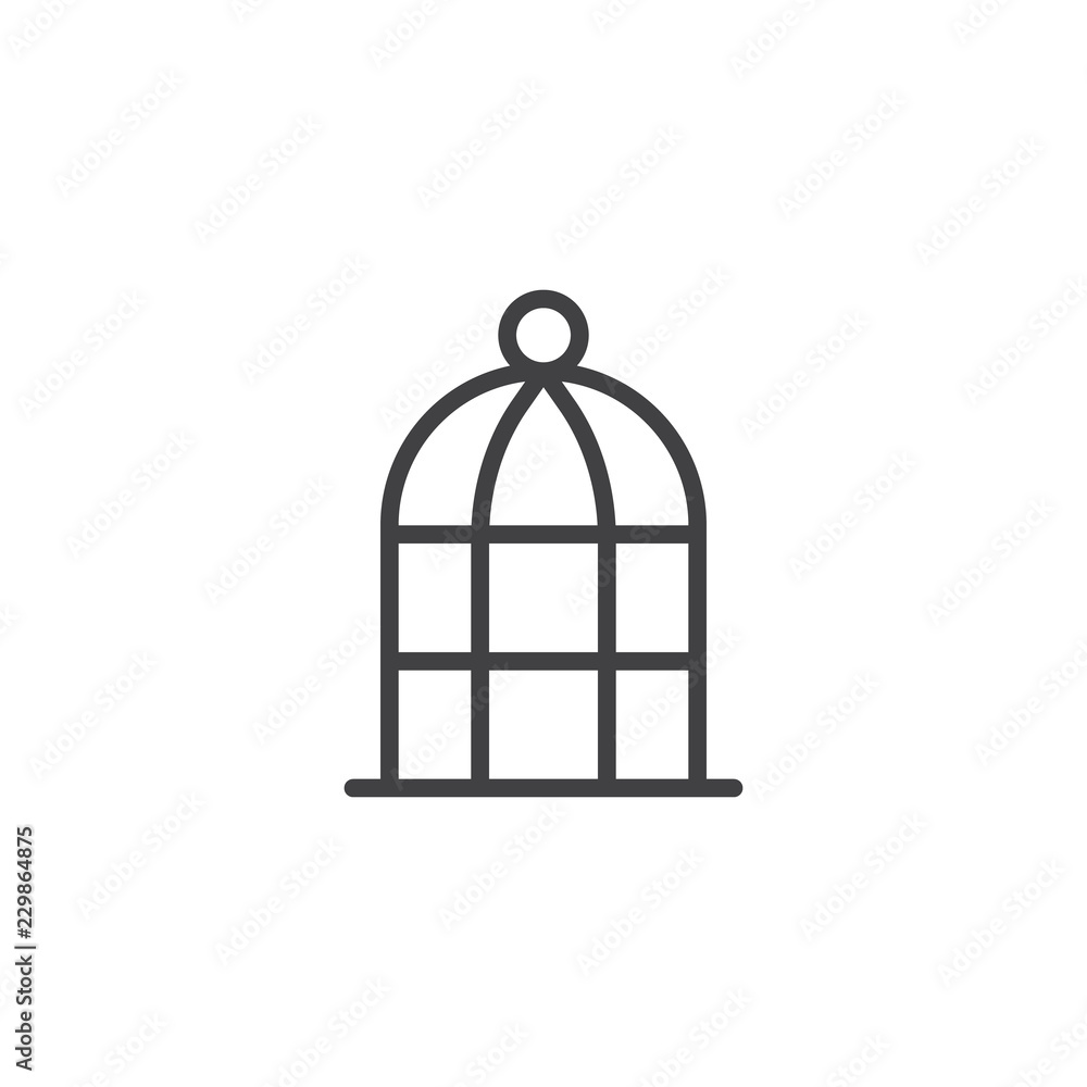 Bird cage outline icon. linear style sign for mobile concept and web  design. bird cell simple line vector icon. Symbol, logo illustration. Pixel  perfect vector graphics Stock Vector | Adobe Stock