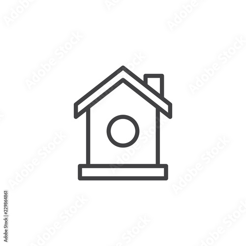 Bird house outline icon. linear style sign for mobile concept and web design. Nesting box simple line vector icon. Symbol, logo illustration. Pixel perfect vector graphics