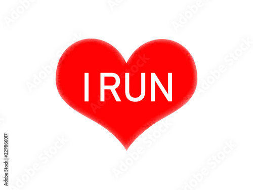 I love run text in red heart