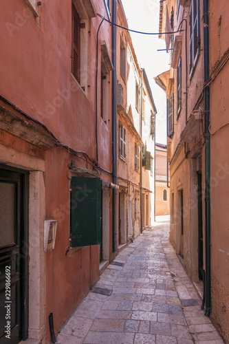 Street in the old town of Corfu island  Greece 