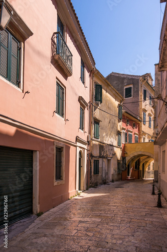 Street in the old town of Corfu island, Greece  © kokixx