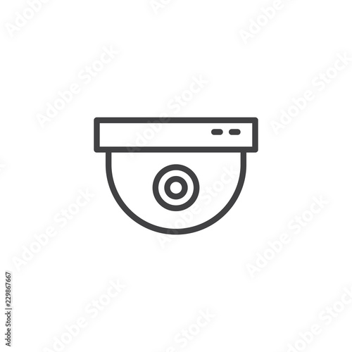 Cctv camera outline icon. linear style sign for mobile concept and web design. Surveillance dome camera simple line vector icon. Symbol, logo illustration. Pixel perfect vector graphics