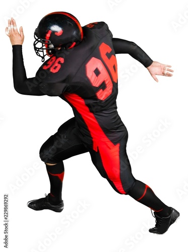 American Football Player Running - Isolated