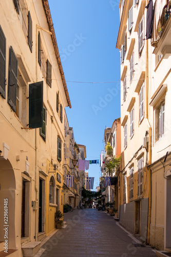 June 21st 2018 - Corfu  Greece - Street in the old town of Corfu island  Greece 