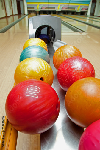 colorful bowling balls