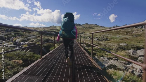 Woman Hiking in the Mount Kosciuszko