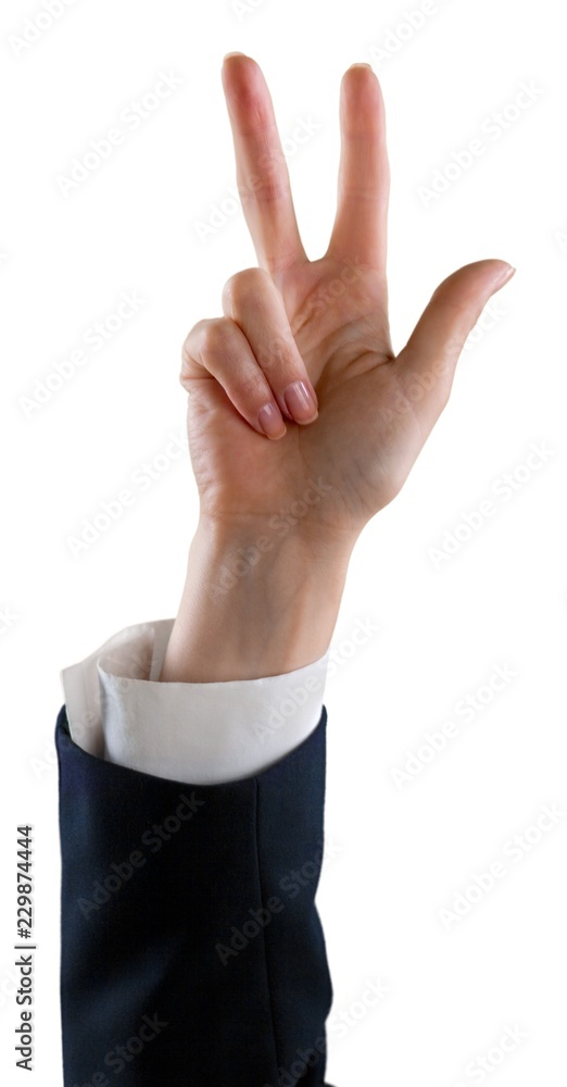 Businessman Hand Showing Three Fingers