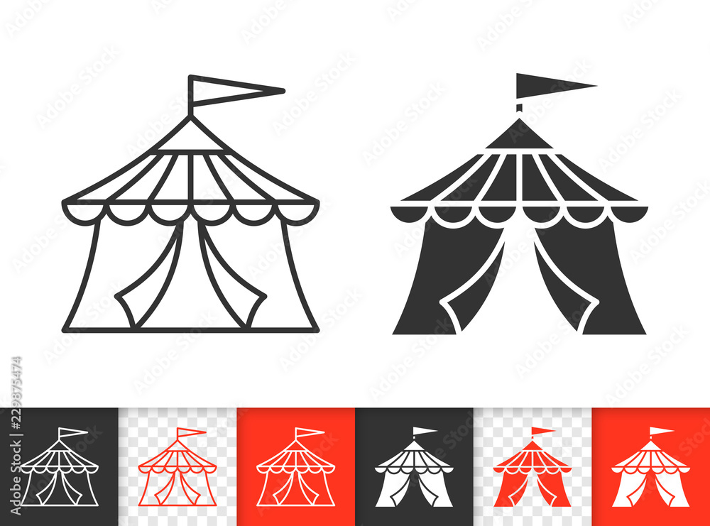 Circus Tent simple black line vector icon Circus Tent simple black line vector icon