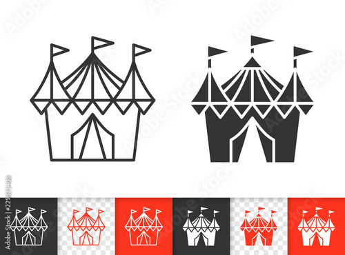 Circus Tent simple black line vector icon