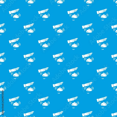 Hotel bell pattern vector seamless blue repeat for any use