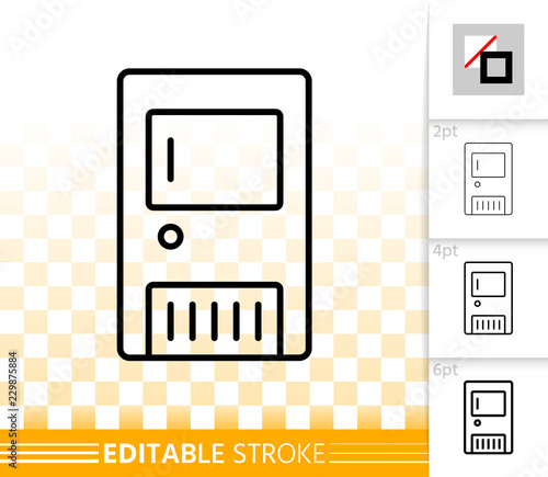 Solid Fuel Boiler simple black line vector icon