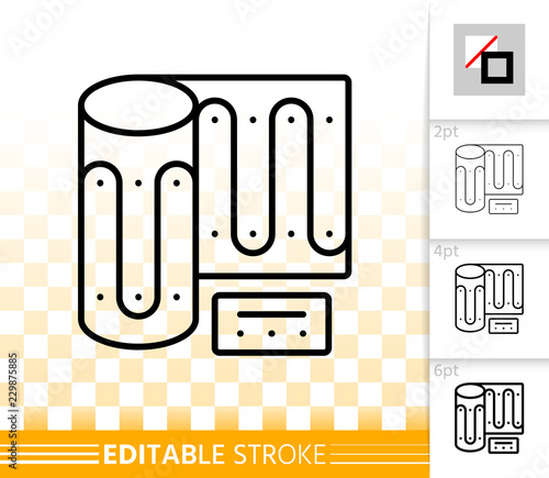 Warm Floor simple black line vector icon