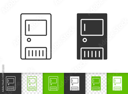Solid Fuel Boiler simple black line vector icon