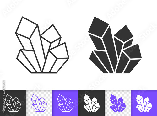 Crystal simple black line vector icon