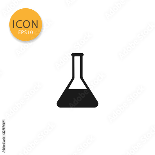 Laboratory chemical glass lab icon isolated flat style.